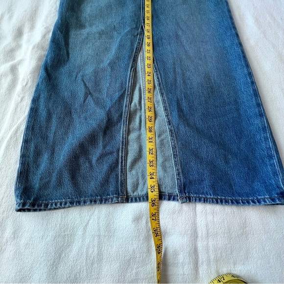 Old Navy NWT Mid-Rise Denim Jean Maxi Skirt Split Front Med Wash Blue Women’s 8 - Picture 6 of 10